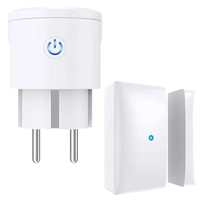 Afbeelding van EXTSUD draadloze afvoerluchtregeling met raam magneetcontact en radio stopcontact, raamschakelaar, raamsensor voor afzuigkap, open haard, raamcontactschakelaar