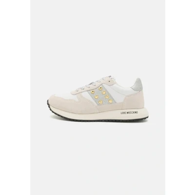 Afbeelding van Love Moschino DUNE Sneakers laag, Dames, Maat: 39, Bianco/argento Leer en imitatieleer