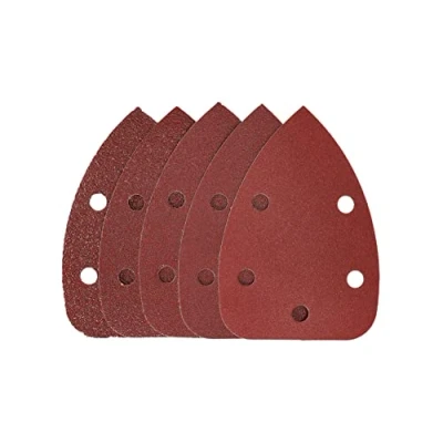 Afbeelding van Mirka Red schuurpapier hout driehoek klittenband / 100x140x140mm hechting 5 gaats mix korrel P40, P60, P80, P120, P180 stuks voor het slijpen van hout, metaal en kunststof