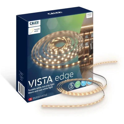 Afbeelding van Calex Vibey LED Strip 5 meter Voor Binnen Met App Warm wit licht Inclusief Afstandsbediening