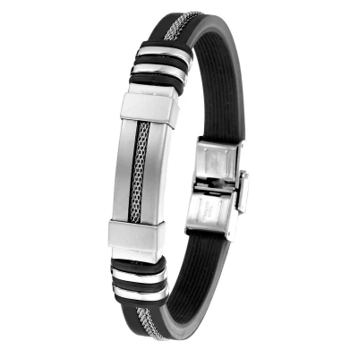 Afbeelding van Lucardi Armband silvercoloured, Heren, Maat: 21, Silver coloured