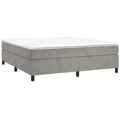 Afbeelding van Boxspringframe fluweel lichtgrijs 160x200 cm