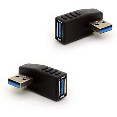 Afbeelding van OpenII 90 Hoekige USB 3.0 Adapter Graden Connector Extender Haakse Type A Mannelijk naar Vrouwelijke Plug Koppeling 2 Stks (Links en Rechts)