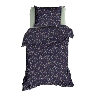 Afbeelding van Dekbedovertrek Romanette Muriel Blauwgrijs Flanel 140 x 200 / 220 cm 1 Persoons