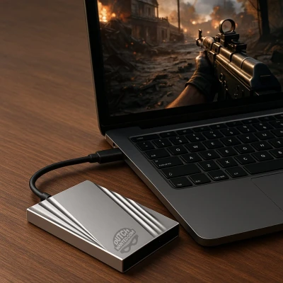 Afbeelding van Dutch Wanted Ultra Glance Draagbare SSD Externe Harde schijf Snelle writing speed van 550mb p/s 256GB aan Solide State Opslag Plug and play Portable storage extern pc of laptop USB 3.2 expansion Gratis beschermhoes