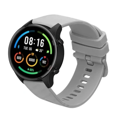 Afbeelding van kwmobile Sporthorloge bandje geschikt voor Xiaomi Mi Watch Color Sport / S1 Active horlogeband Siliconen smartwatch band met carbon print in grijs