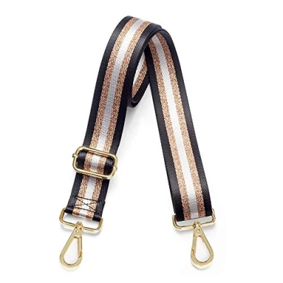 Afbeelding van Kolti Portemonnee Strap Vervanging Crossbody Handtas Streep Breed Verstelbare, Gouden Gesp 30
