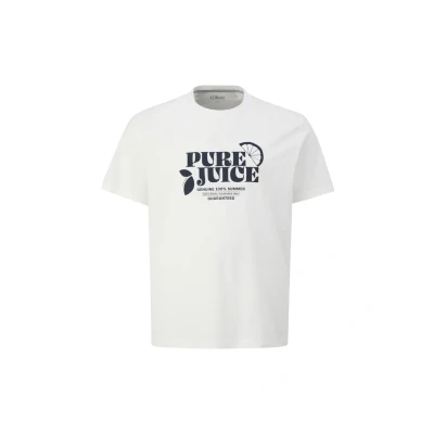 Afbeelding van s.Oliver MIT Front Tshirt print, Heren, Maat: XXL, Weiß