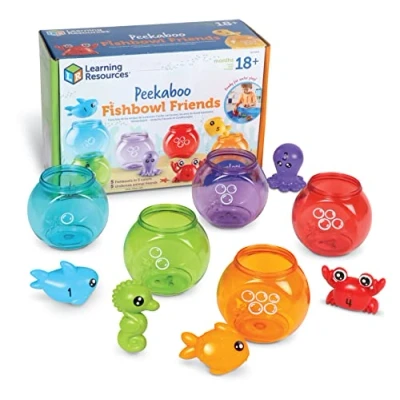 Afbeelding van Learning Resources Peekaboo Vissenkomvriendjes, 10 delen, leeftijd 18 maanden+, educatief speelgoed, babyspeelgoed, speelgoed met vissen, dierenspeelgoed, badspeelgoed