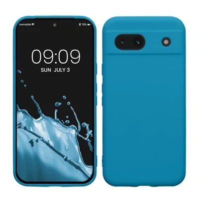 Afbeelding van kwmobile telefoonhoesje geschikt voor Google Pixel 8a Hoesje smartphone Precisie camera uitsnede In Caribisch blauw