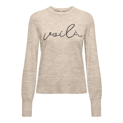 Afbeelding van ONLY Onlib O NECK Trui Whitecap gray, Dames, Maat: Large, gray