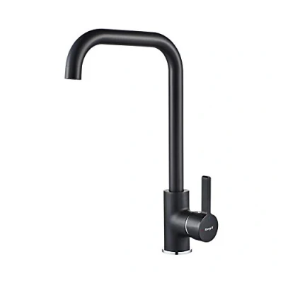 Afbeelding van Ibergrif M22105B, Keukenkraan met 360 Draaibare en Koudstart, Eengreepsmengkraan Spoelbak Kraan Keuken, Messing, Zwart