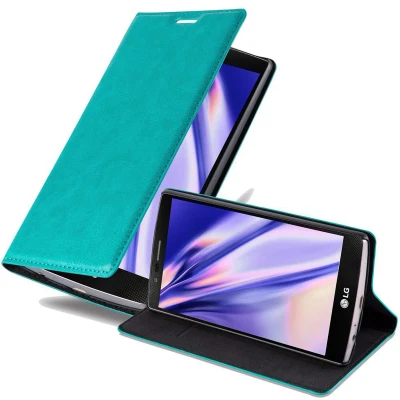 Afbeelding van Cadorabo Hoesje geschikt voor LG G4 / PLUS in BENZINE TURKOOIS Beschermhoes Case magnetische sluiting Cover