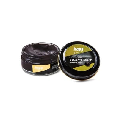 Afbeelding van Kaps Schoencreme schoensmeer verzorgt het leer en geeft glans (106) Donker Bruin 50ml