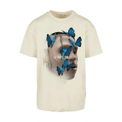 Afbeelding van Upscale by Mister Tee LE Papillon Oversize Tshirt print, Maat: XS, Sand