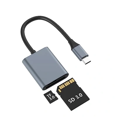 Afbeelding van USB 3.0 SD kaartlezer, C naar Micro SD/SD kaartadapter 2 TB capaciteit voor SDXC, SDHC, MMC, RS SDXC/SDHC, compatibel met Mac Book Pro/Air, i Pad Pro, Android, mobiele telefoon, Galaxy enz.