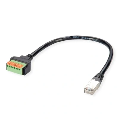 Afbeelding van ROLINE kabeladapter RJ45 stekker naar aansluitblok, (drukknoppen), 15 cm