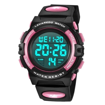 Afbeelding van BEN NEVIS Kinderhorloge Jongens 5ATM waterdicht Sport buiten Siliconen polshorloge met alarm/stopwatch/LED licht/schokbestendig/datum