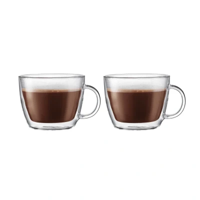 Afbeelding van Bodum Bistro dubbelwandige lattemok met oor 45 cl 2 pack