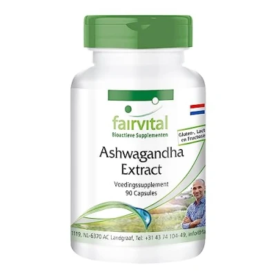 Afbeelding van Fairvital Ashwagandha extract 500mg VEGAN 90 capsules gestandaardiseerd tot 5% metanolid