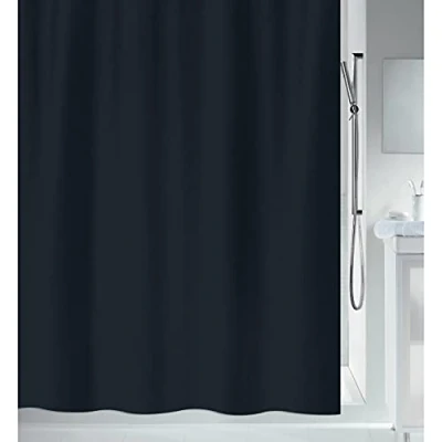 Afbeelding van Spirella Primo Douchegordijn, zwart textiel, polyester, 120 x 200 cm,