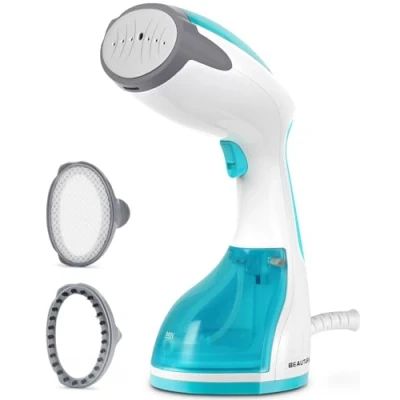 Afbeelding van BEAUTURAL Stoomstrijkijzer, 1200 W, 260 ml, stoomborstel, 30 seconden, snel opwarmend, kledingstomer, voor reizen en thuis