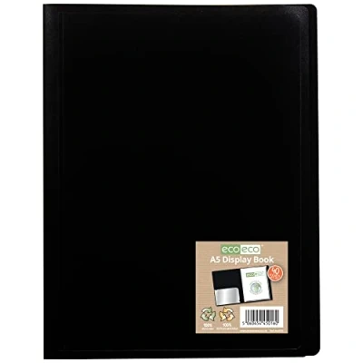 Afbeelding van eco A5 100% gerecyclede 40 zakken zwart display buigcover boek