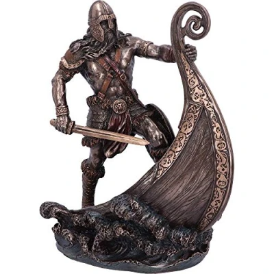 Afbeelding van Nemesis Now Gebronsd Halvor Viking Longship beeldje, eenheidsmaat, brons