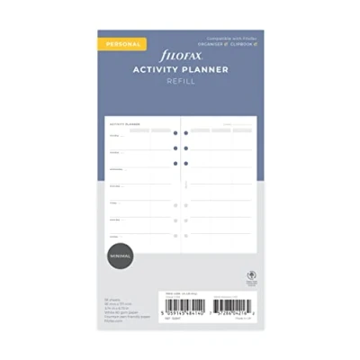 Afbeelding van Filofax Inlay Organiser Activity Planner Navulling Personal, White, 132847