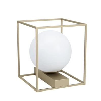 Afbeelding van Leen Bakker EGLO Tafellamp Vallaspra Champagnekleur/wit Tafellampen Wit Glas