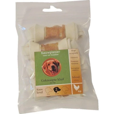 Afbeelding van Natuurlijke Snack kluif geknoopt plus kip 10 cm zak a 4st Gebr de boon