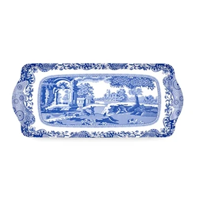 Afbeelding van Pimpernel Spode blauwe Italiaanse sandwichbak, melamine dienblad, 38,7 cm x 16,5 (veelkleurig)