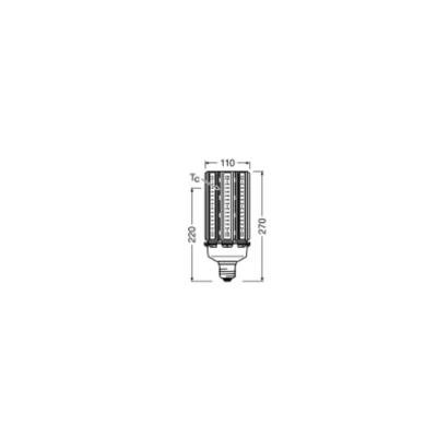 Afbeelding van Ledvance led lamp e40 90w 11700lm 2700k cri80 helder ip65 xl 110x270mm 4099854040801
