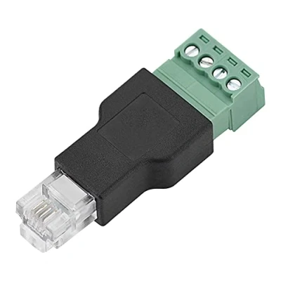 Afbeelding van Vbestlife RJ11 6P4C 4 pins stekker schroefaansluiting, schroefaansluiting adapter voor gestructureerde bekabeling