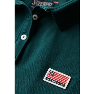 Afbeelding van Superdry Athletic Essentials Graphic Poloshirt, Dames, Maat: 44, Dark pine green