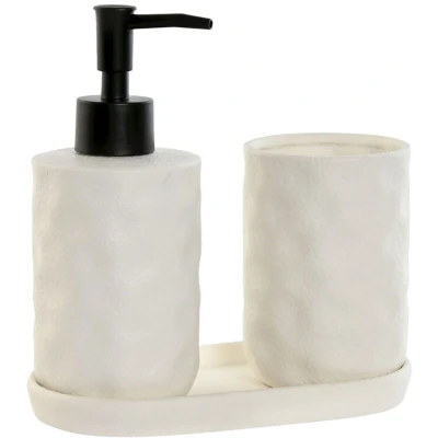 Afbeelding van Badset Home ESPRIT Wit ABS Dolomite 17,5 x 9,5 18 cm 3 Onderdelen