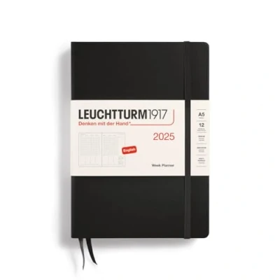Afbeelding van LEUCHTTURM1917 370793 weekplanner medium (A5) 2025, zwart, Engels