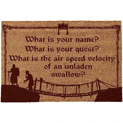 Afbeelding van getDigital deurmat What is your name, voor geeks en nerds, van 100% natuurlijke kokosvezel, onderkant antislip pvc, 60 x 40 2 cm
