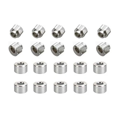 Afbeelding van Zeberoxyz 10 STKS 3D printeronderdelen zeshoekige excentrische kolom met ronde isolatiekolom, boring 5 mm hoogte 6 V groef roestvrij staal voor wiel drukaccessoires (6 hoogte)