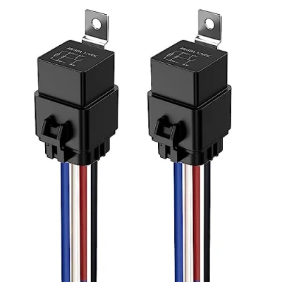Afbeelding van Gebildet 2pcs 40/30 Amp Waterdichte Relaisschakelaar Harness Set 12V DC 4Pin SPST Automotive Relais 14AWG Heet Draden