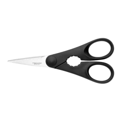 Afbeelding van Fiskars Essential multifunctionele keukenschaar 20 cm kartelschaar flesopener