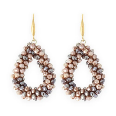 Afbeelding van Lajetti Bruine Druppel Oorbel Dames Beads Earring