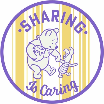 Afbeelding van Komar Wandfolie Winnie the Pooh Sharing 125 x cm (breedte hoogte), rond en zelfklevend (1 stuk)