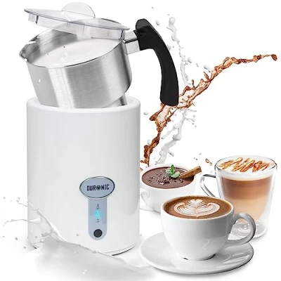 Afbeelding van Duronic MF500 WE Automatische melkopschuimer 500 ml beker met inductie Elektrische 2x roerelement Warm en koud melkschuim voor koffie, cacao Roeren opschuimen