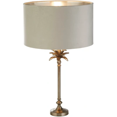 Afbeelding van Searchlight Tafellamp Palm goud met grijze kap EU81210GY