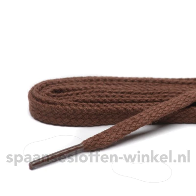 Afbeelding van Schoenveters middelbruin veters plat dikte 5 mm 90 cm