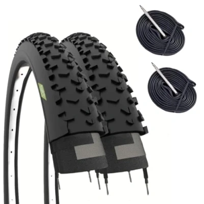 Afbeelding van ECOVELO MTB banden 27,5 x 2,25 (57 584) + binnenband unisex volwassenen, zwart, inch