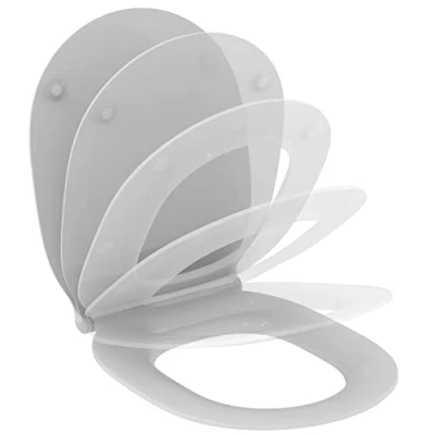 Afbeelding van Ideal standard connect air closetzitting met deksel softclose dun wit rvs e036601