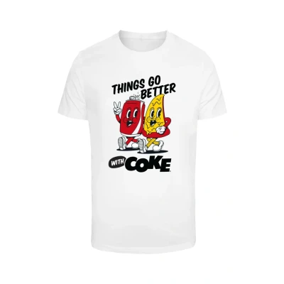 Afbeelding van Merchcode Things GO Better WITH COKE Tshirt print, Heren, Maat: XL, White