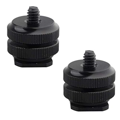 Afbeelding van Jopto 2 STKS Camera Hot Schoen Mount naar 1/4&quot; 20 Statief Schroef Adapter Flash Metal Stand Standaard Dubbele Houder Conversie voor DSLR Rig